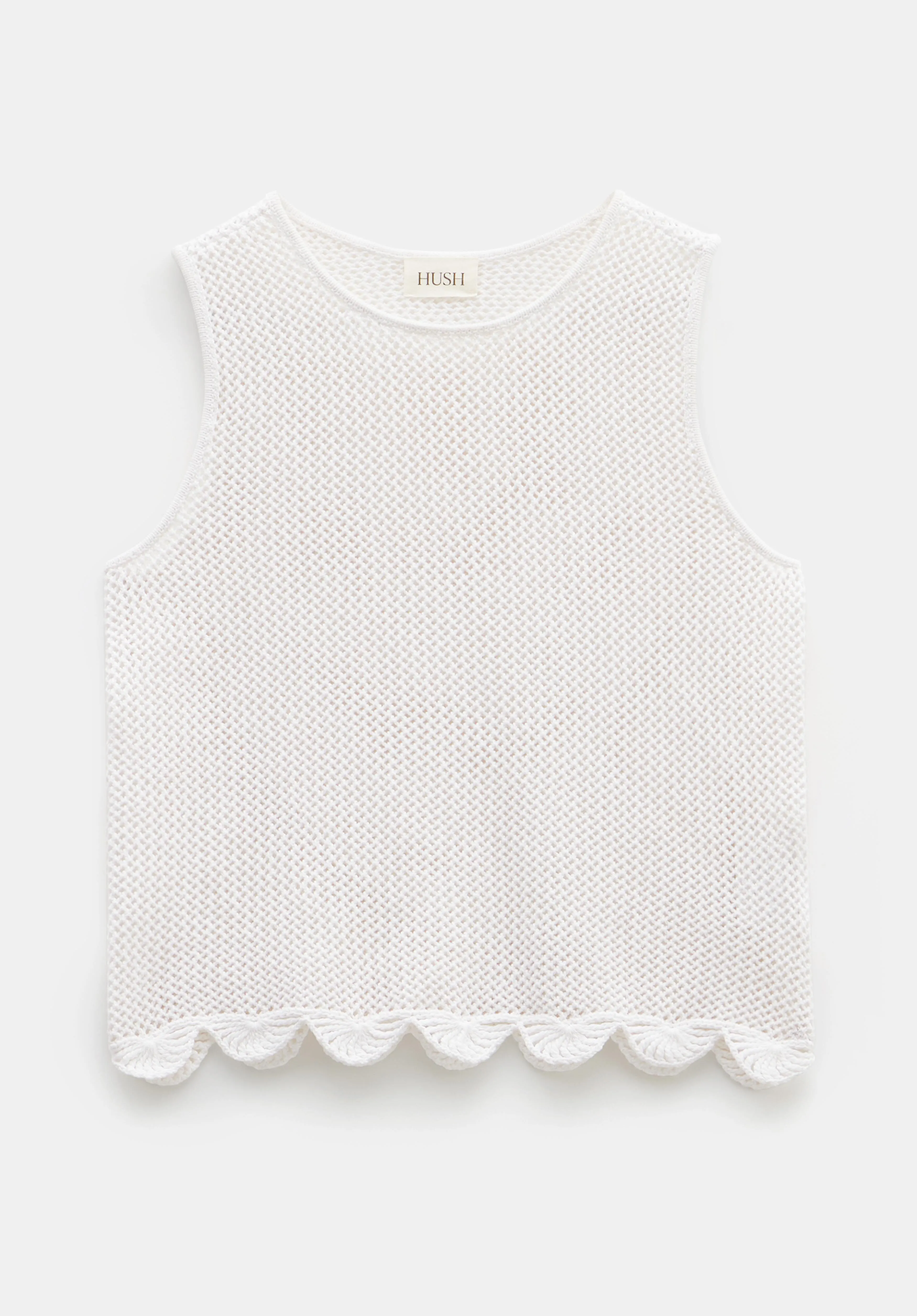 Adelina Crochet Scallop Edge Knitted Tank