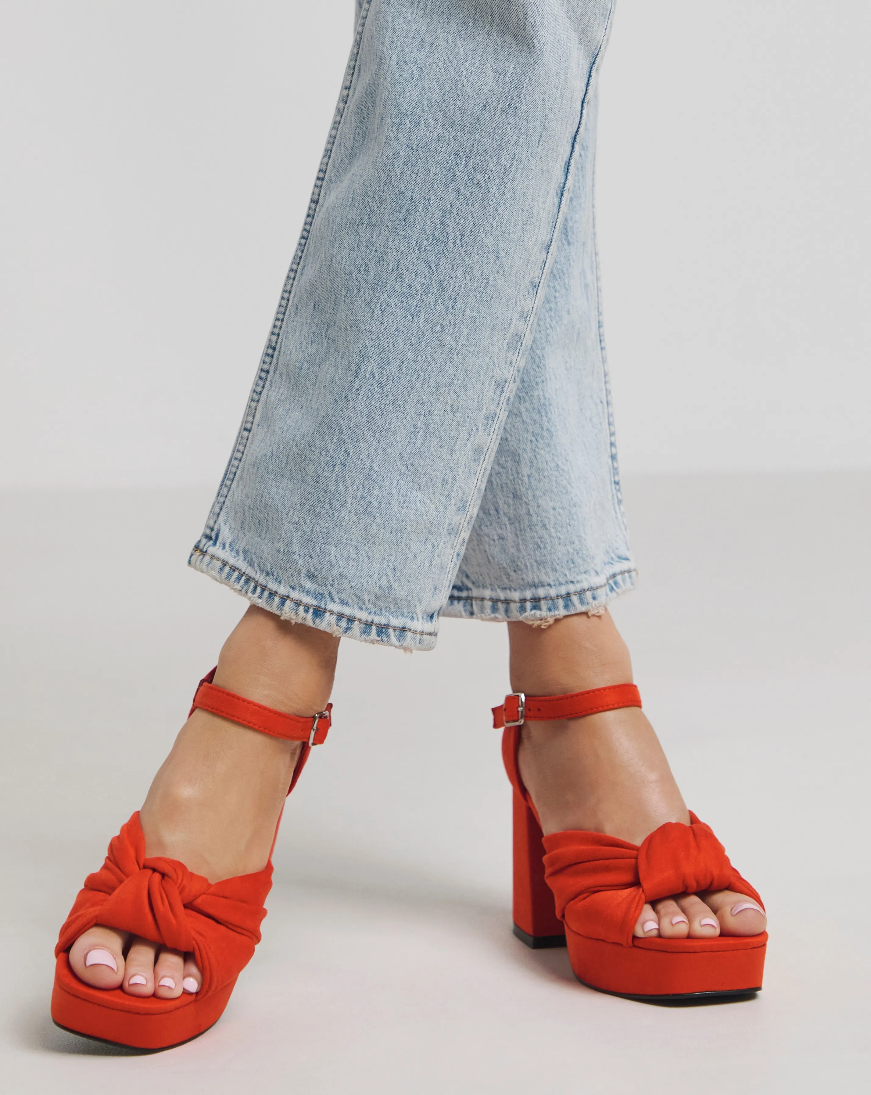 Agnes Knot Detail Platform Sandals Extra Wide EEE Fit | Simply Be