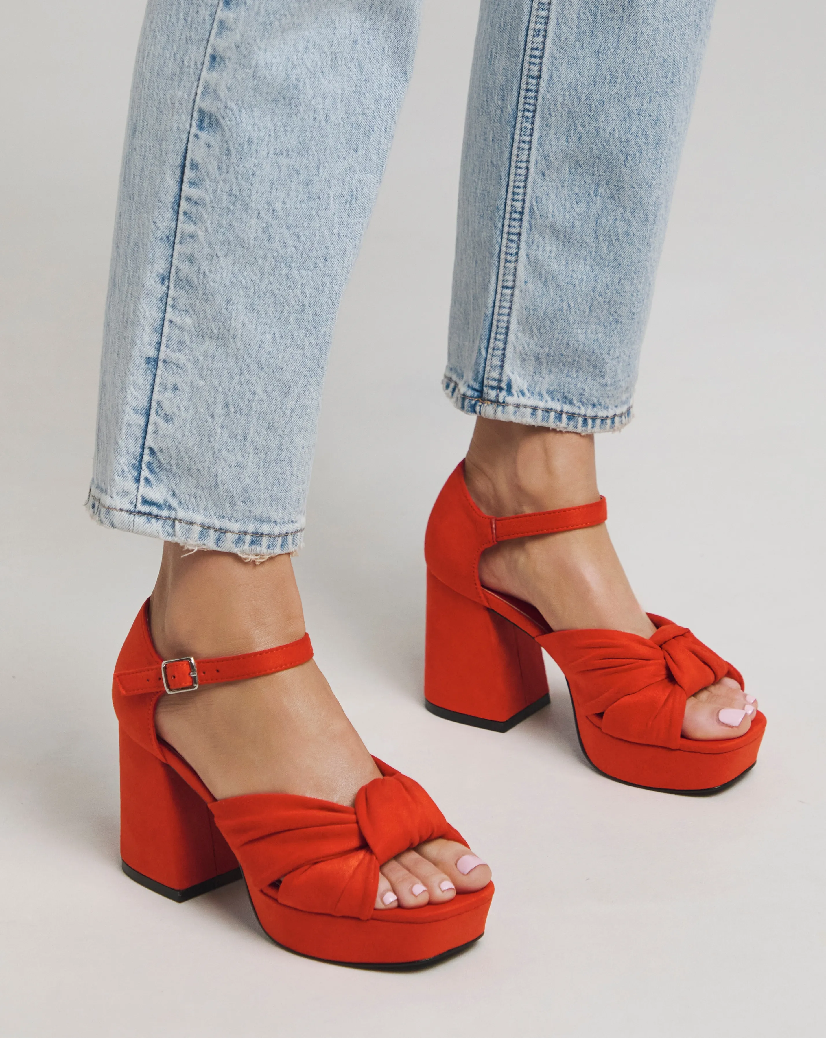 Agnes Knot Detail Platform Sandals Extra Wide EEE Fit | Simply Be