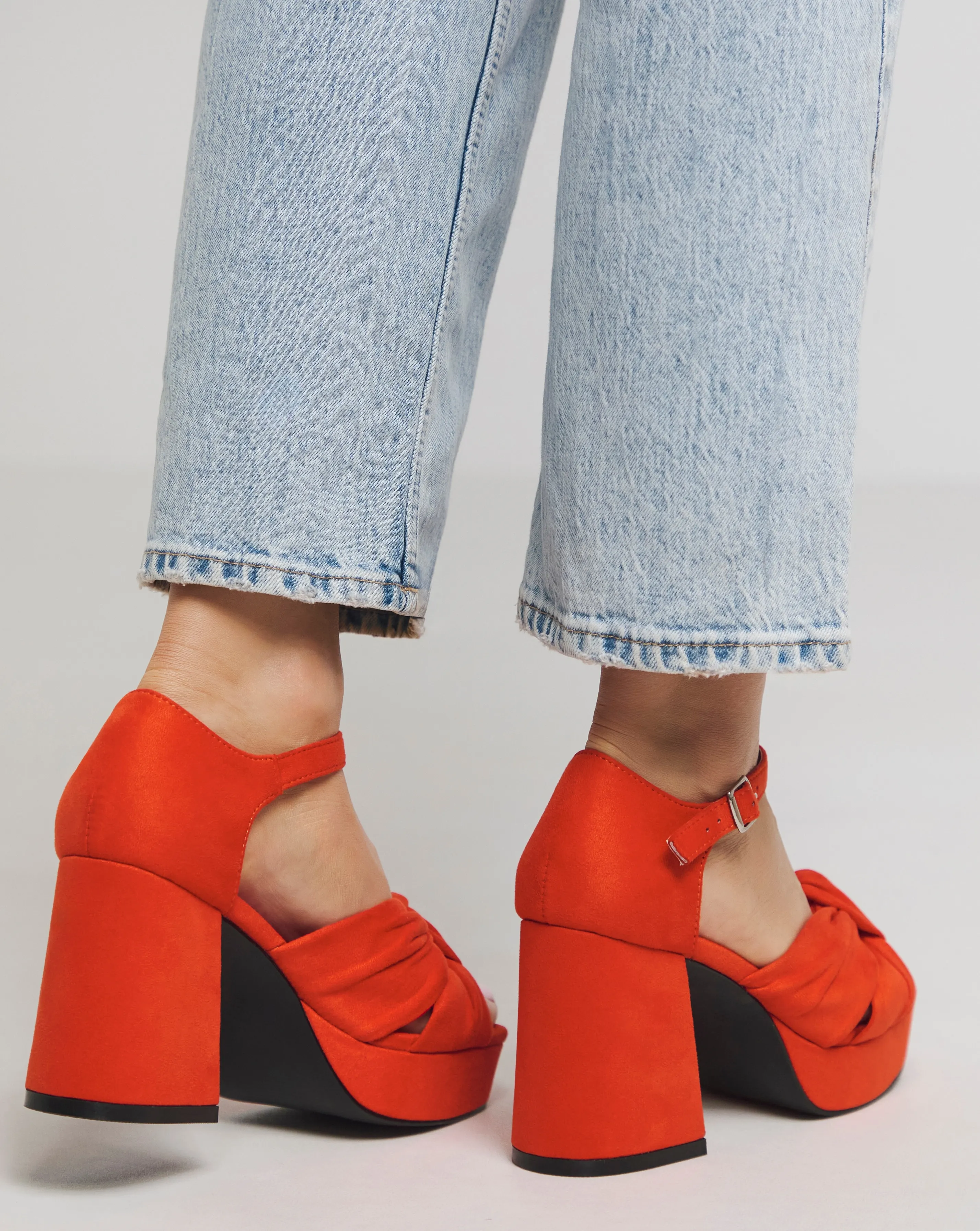 Agnes Knot Detail Platform Sandals Extra Wide EEE Fit | Simply Be