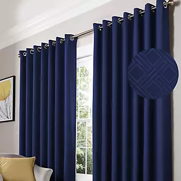 Alan Symonds Diamond Pair of Blackout Eyelet Curtains | Kaleidoscope