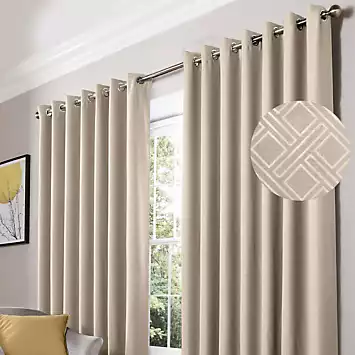 Alan Symonds Diamond Pair of Blackout Eyelet Curtains | Kaleidoscope