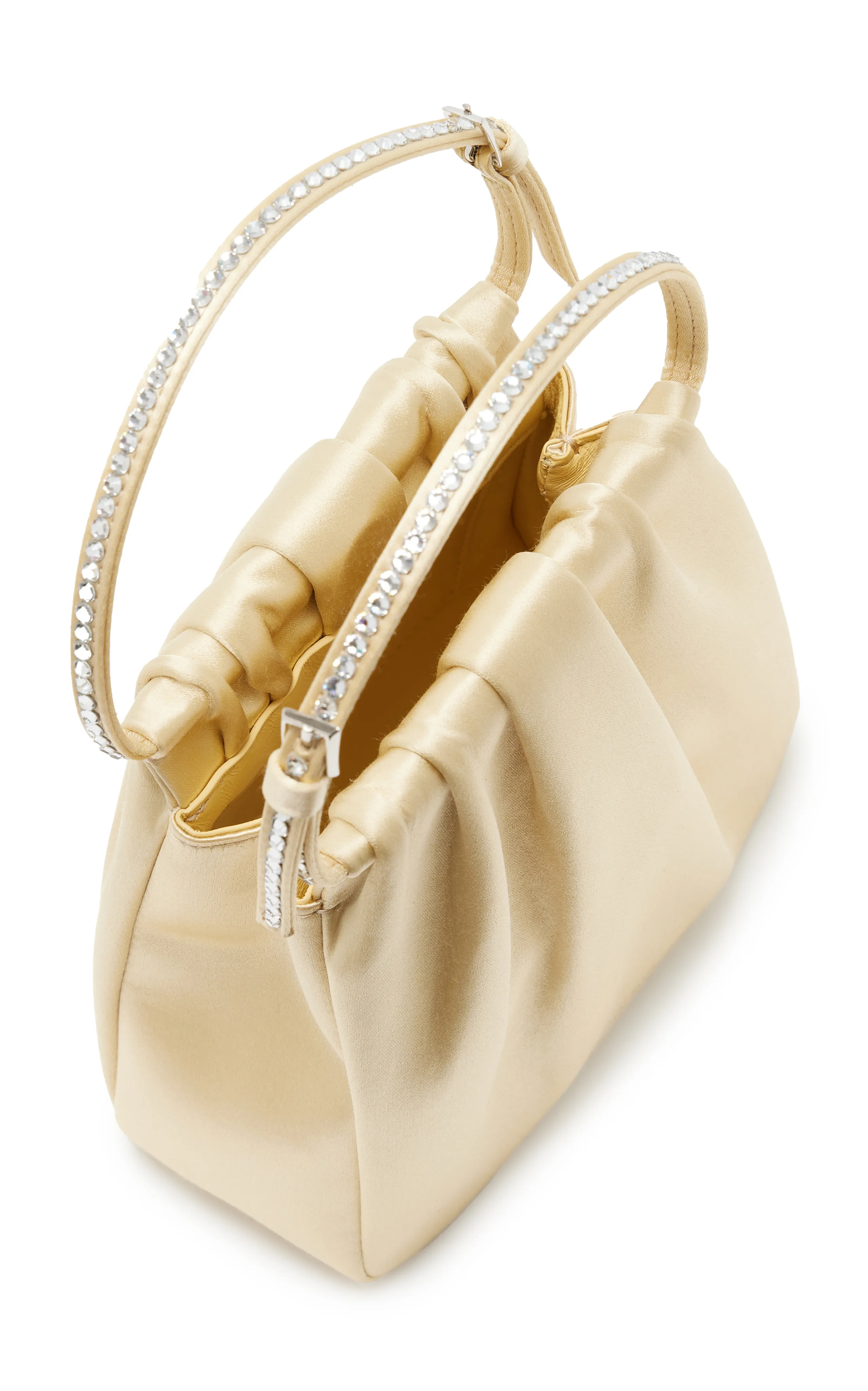 Amina Muaddi Vittoria Crystal Satin Bag