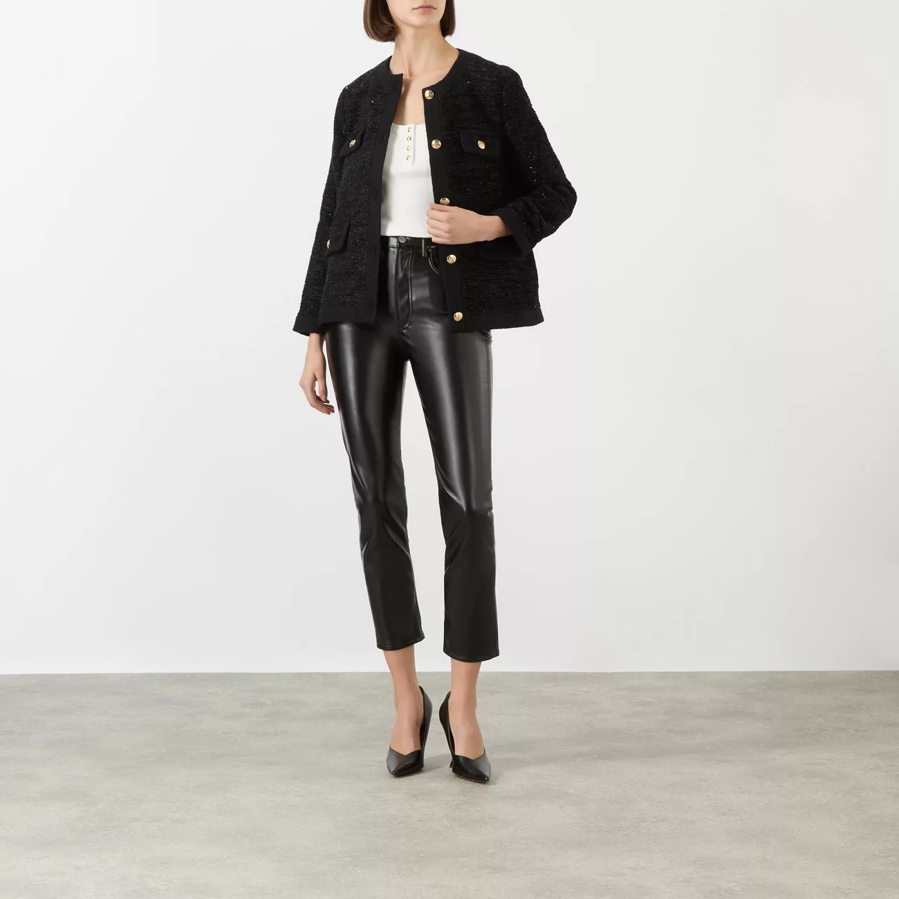 ANINE BING Lydia Tweed Jacket - Black