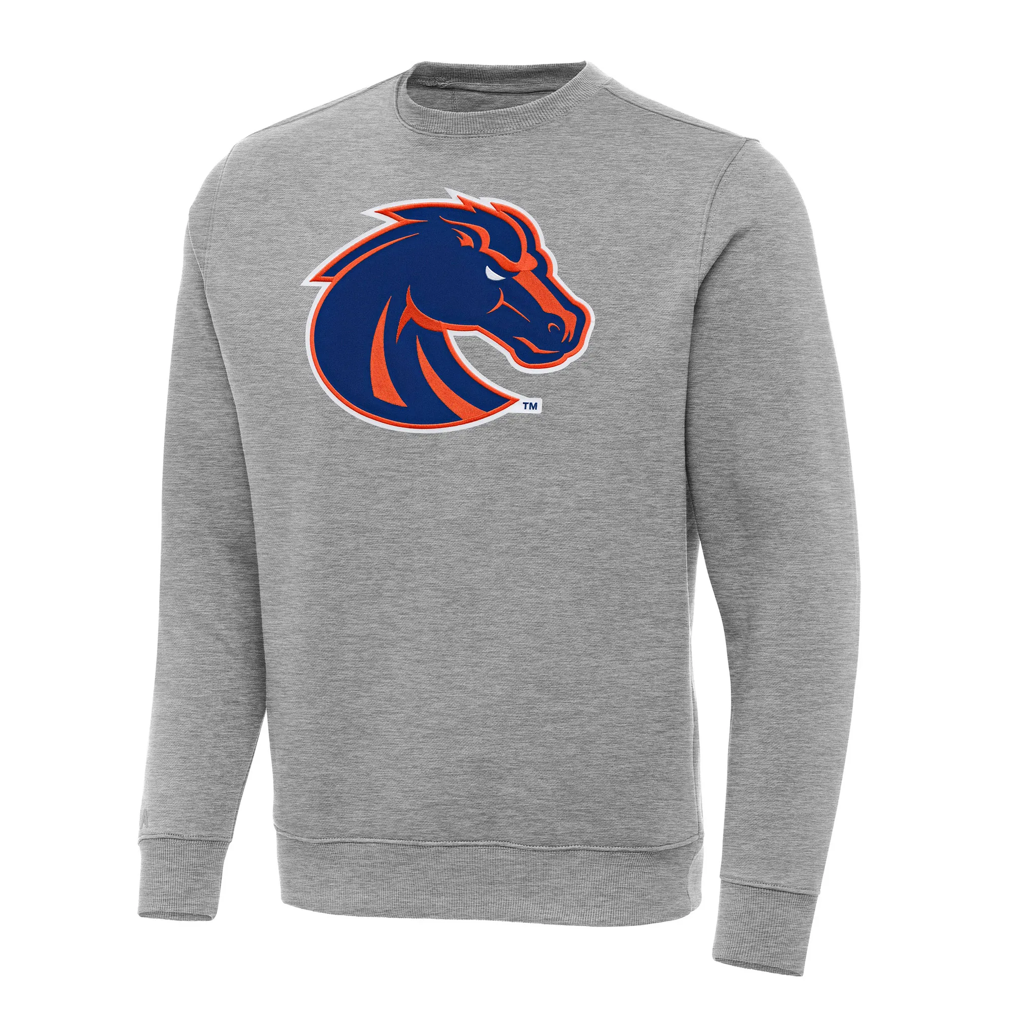 Antigua Boise State Broncos Heather Gray Big & Tall Victory Pullover Sweatshirt