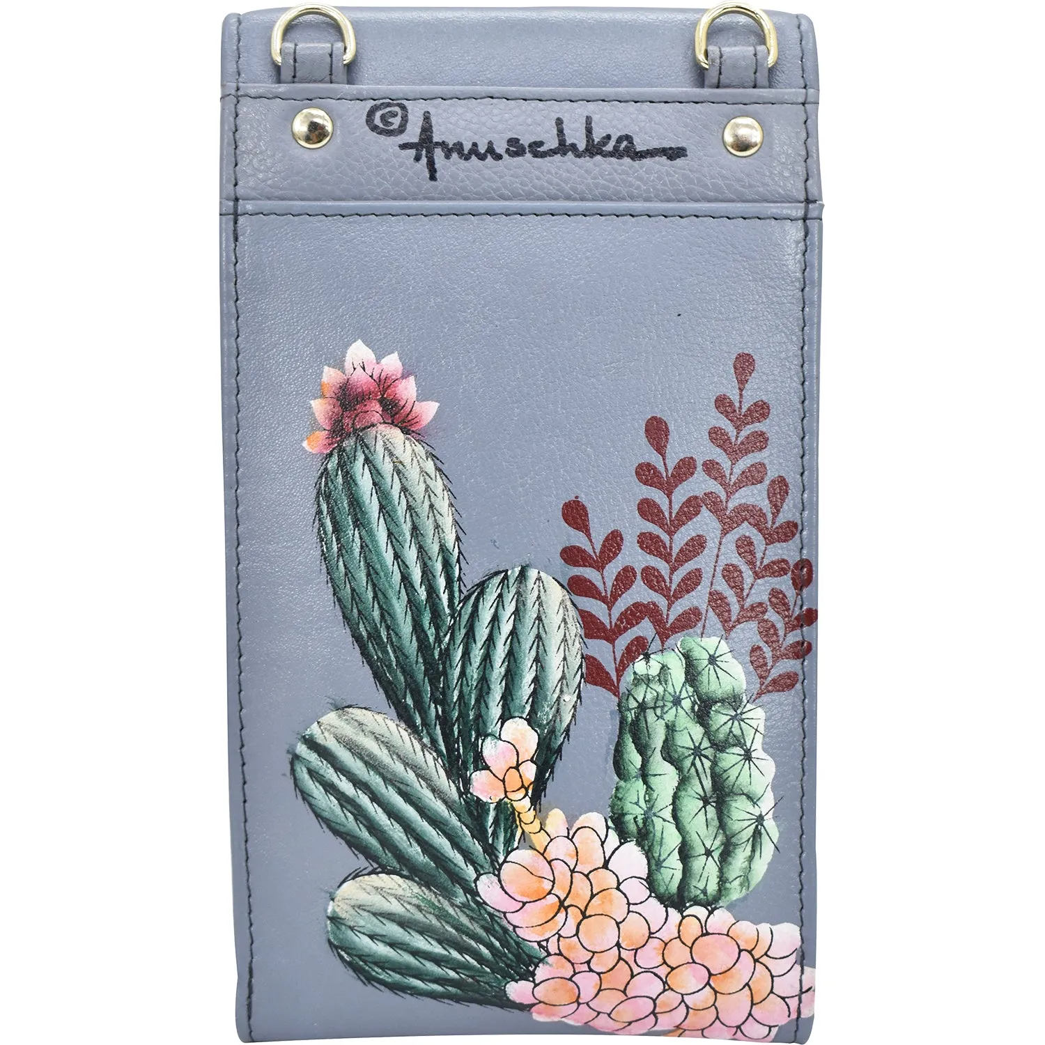 Anuschka Smart Phone Crossbody Desert Garden Leather