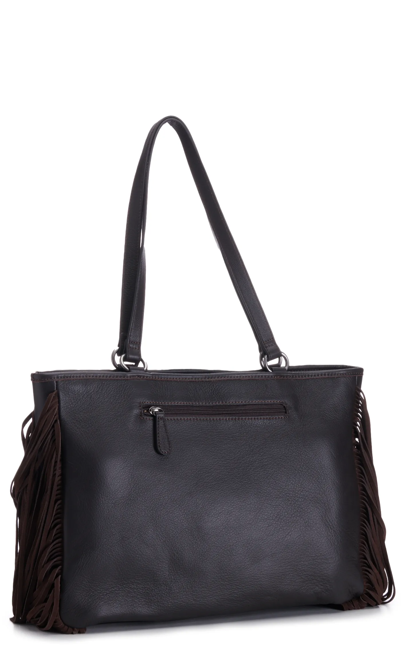 Ariat Brown Cowhide and Dark Brown Fringe Tote