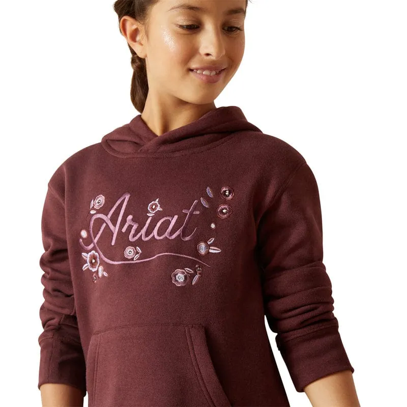 Ariat Girls Flora Clover Brown Hoodie 10047170