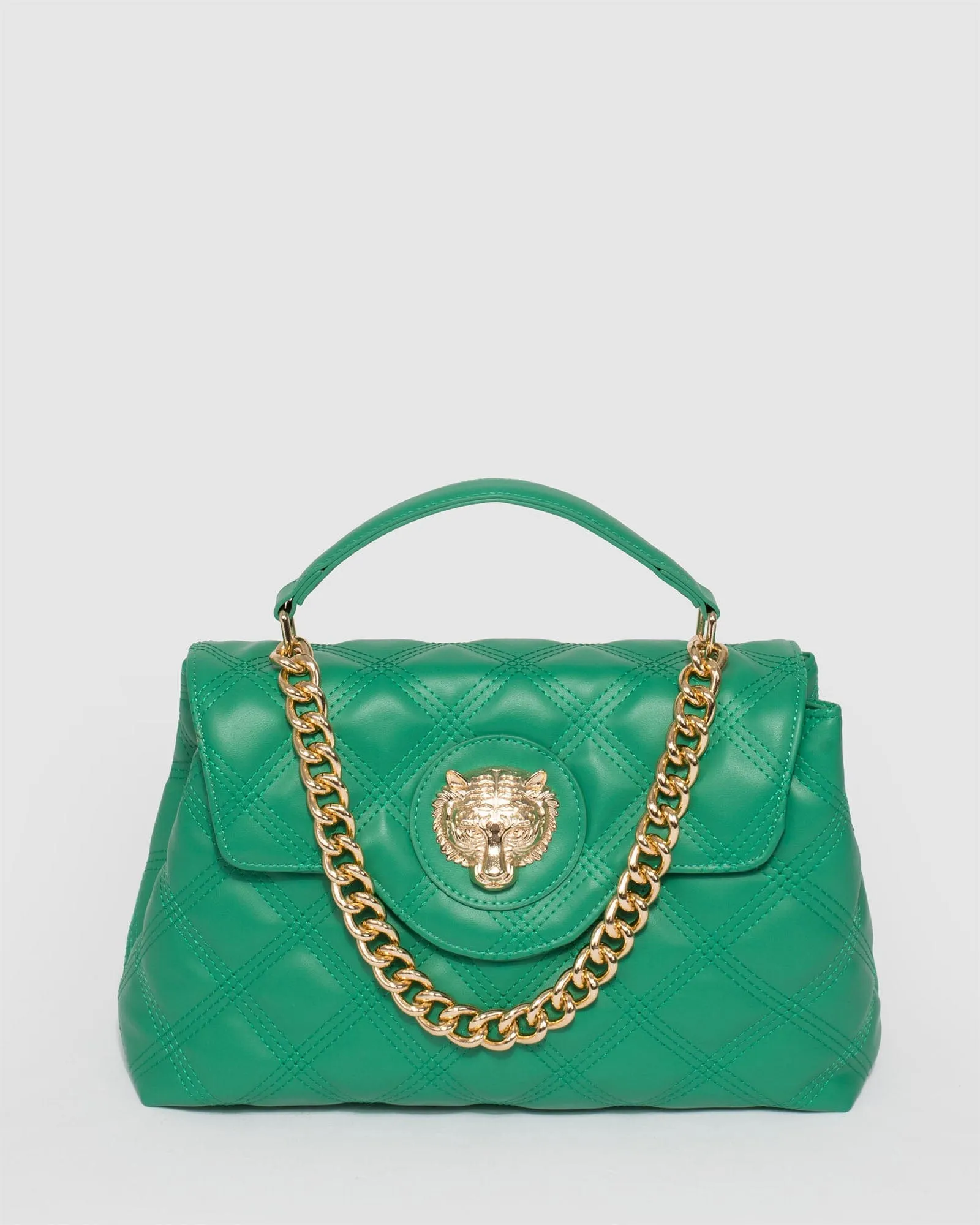 Asma Chain Green Quilt Bag