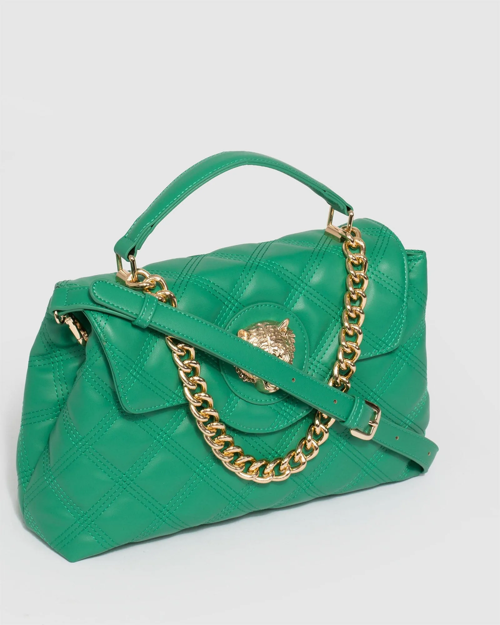 Asma Chain Green Quilt Bag