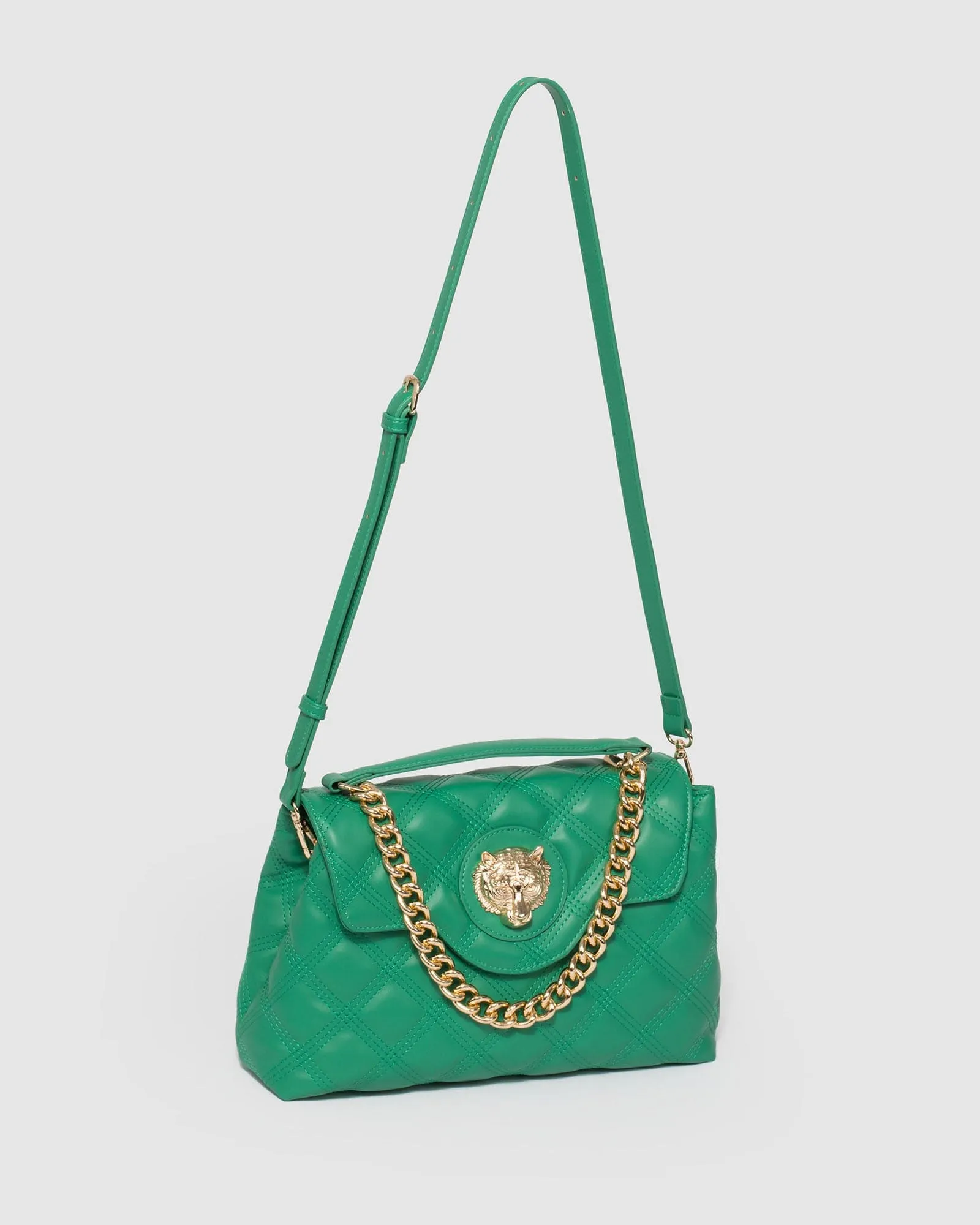 Asma Chain Green Quilt Bag