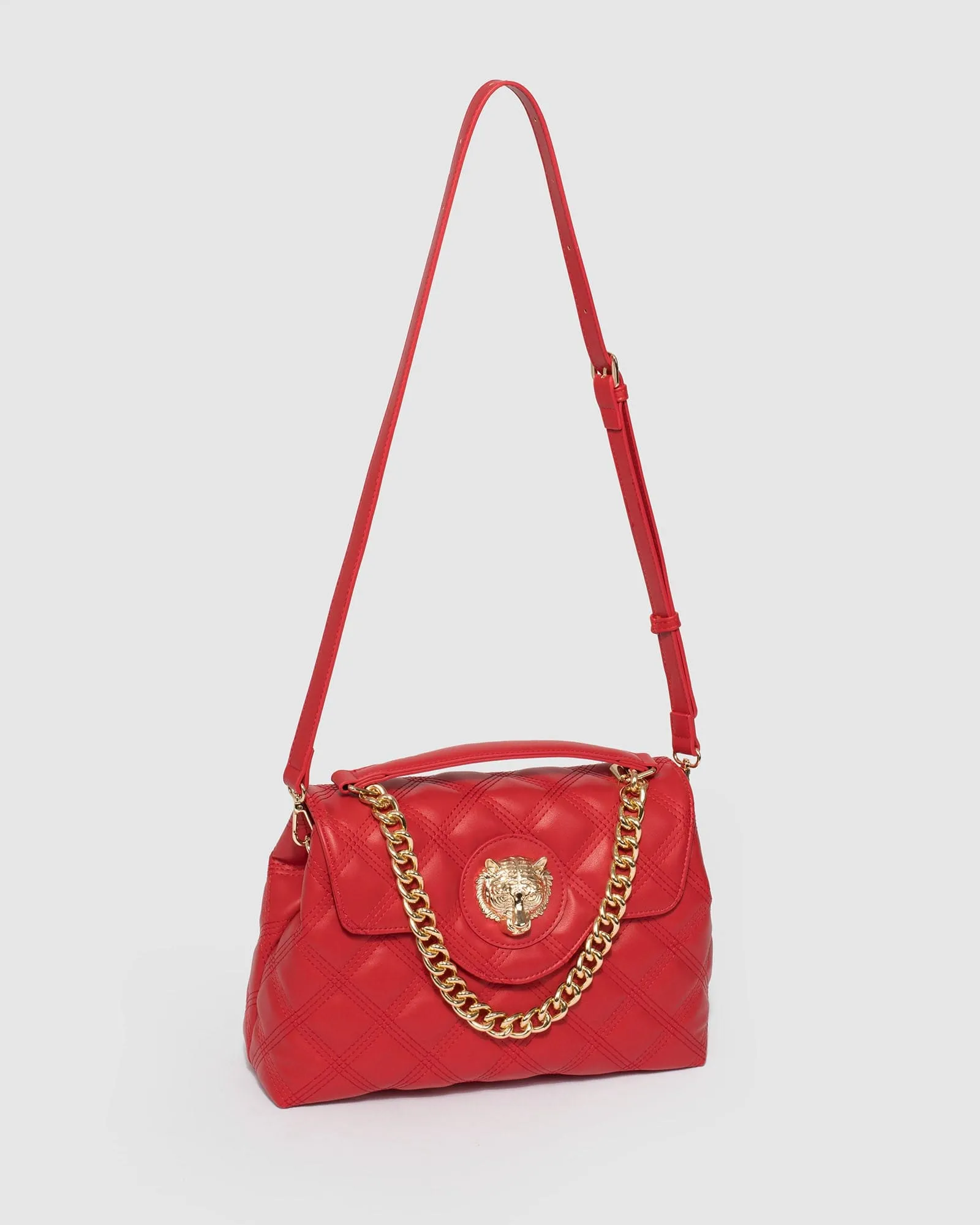 Asma Chain Red Quilt Bag