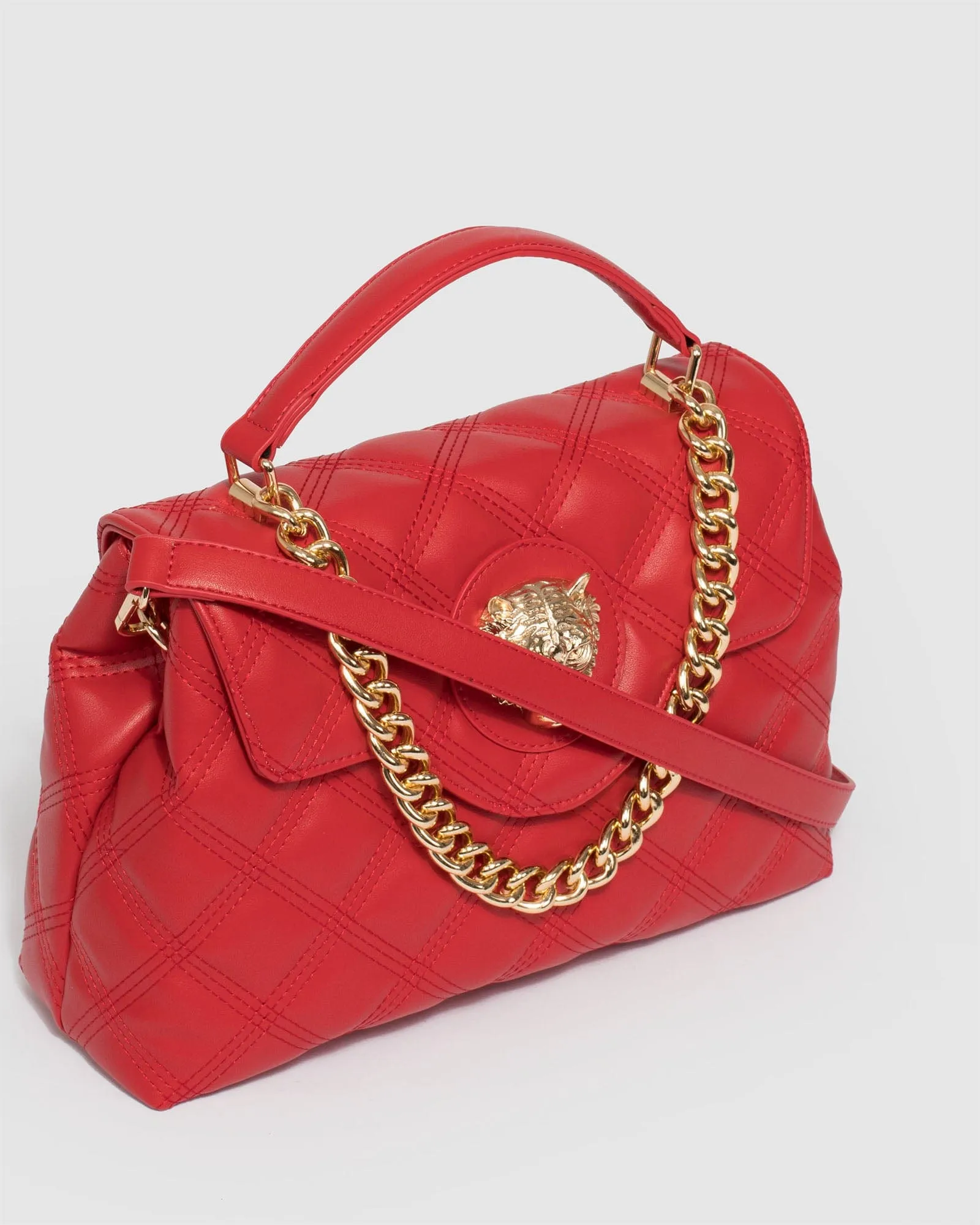 Asma Chain Red Quilt Bag