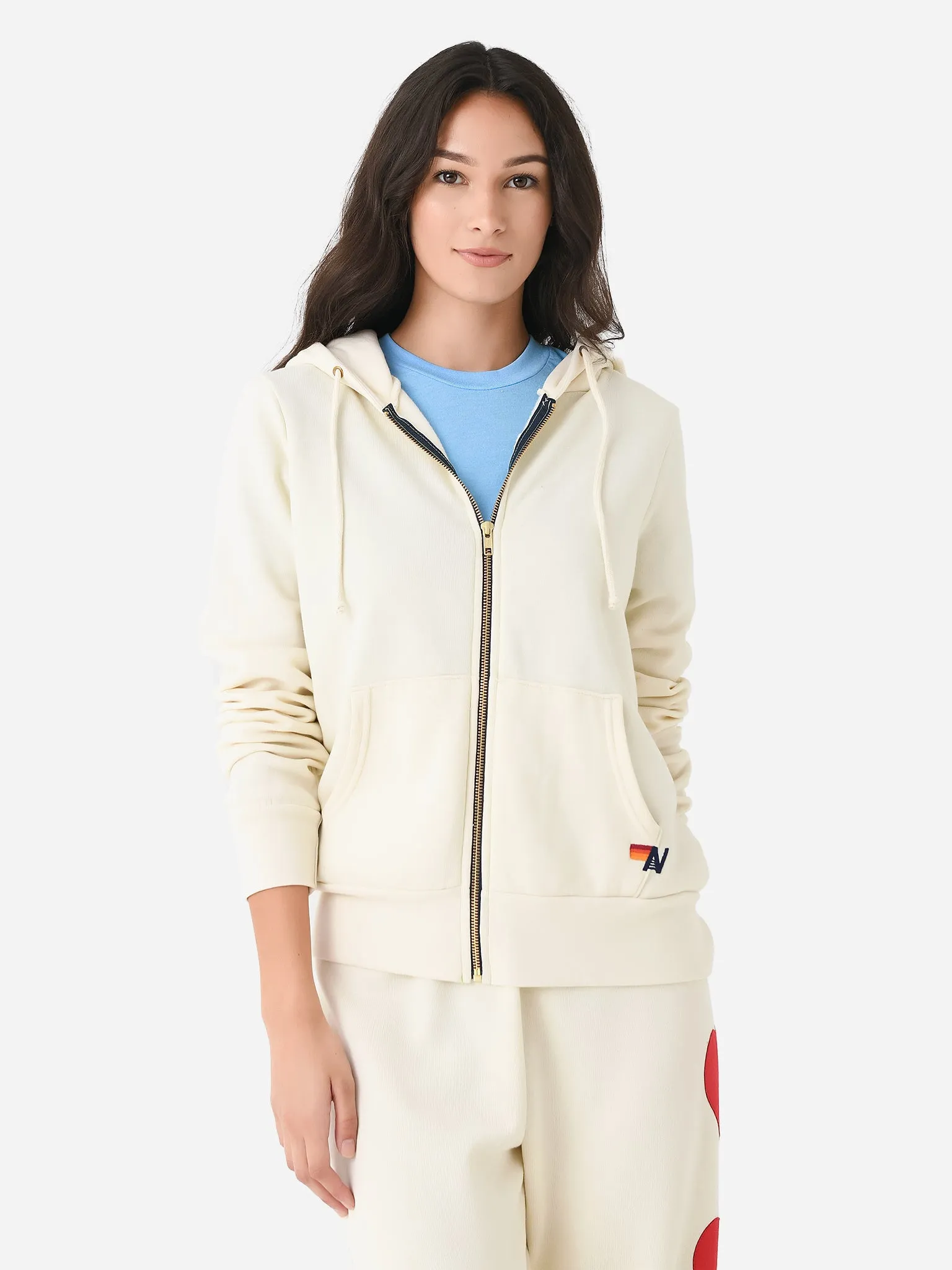     AVIATOR NATION  Women's Heart Stitch Zip Hoodie    