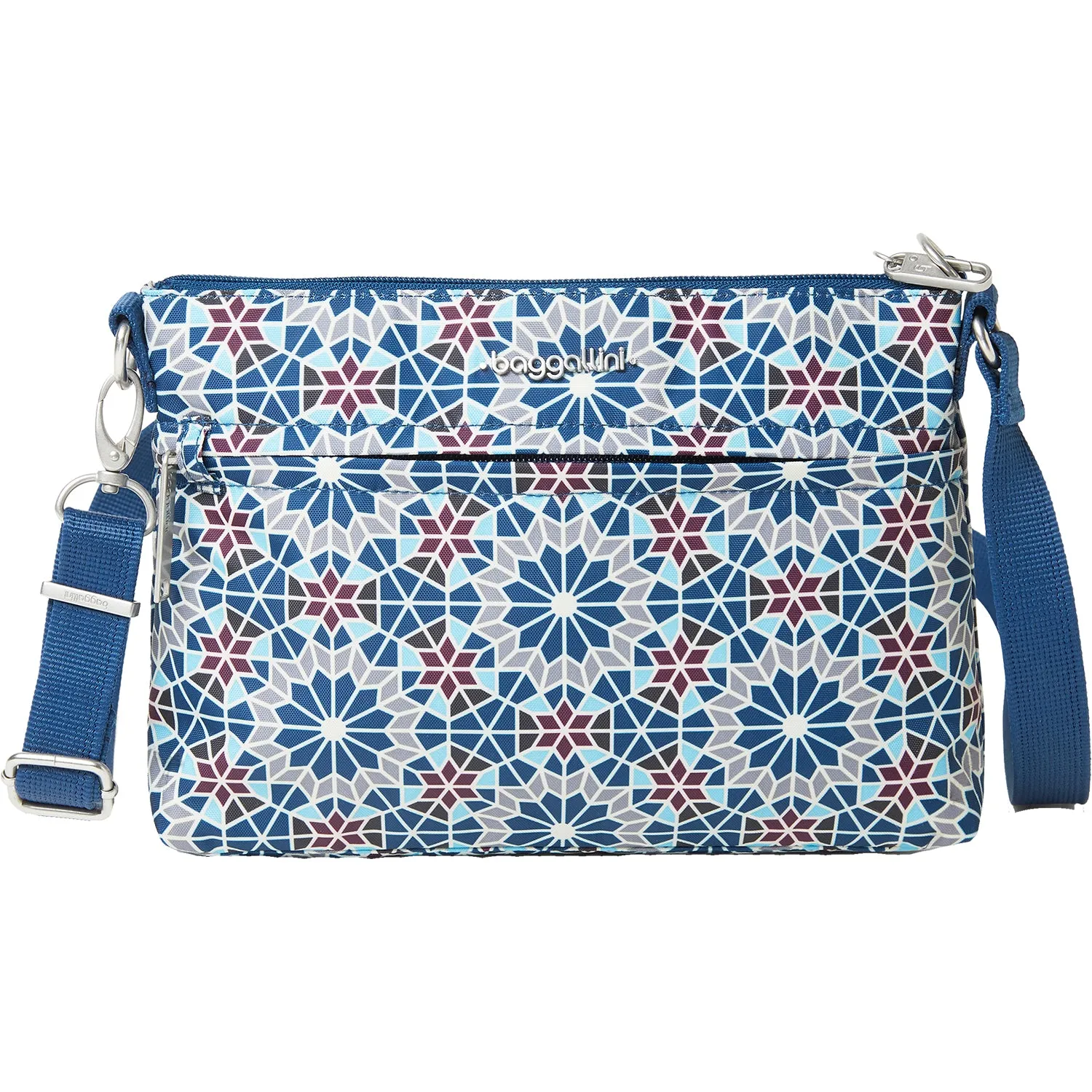 Baggallini Anti-Theft Memento Crossbody Moroccan Blue Nylon