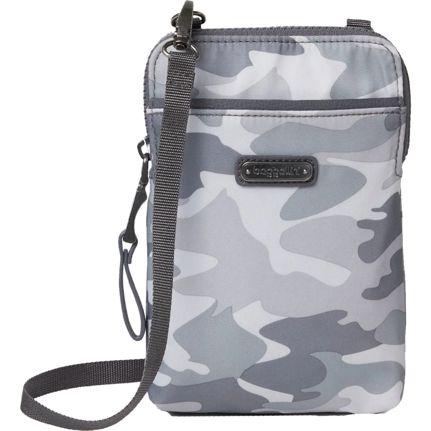 Baggallini Broadway Crossbody Grey Camo Nylon