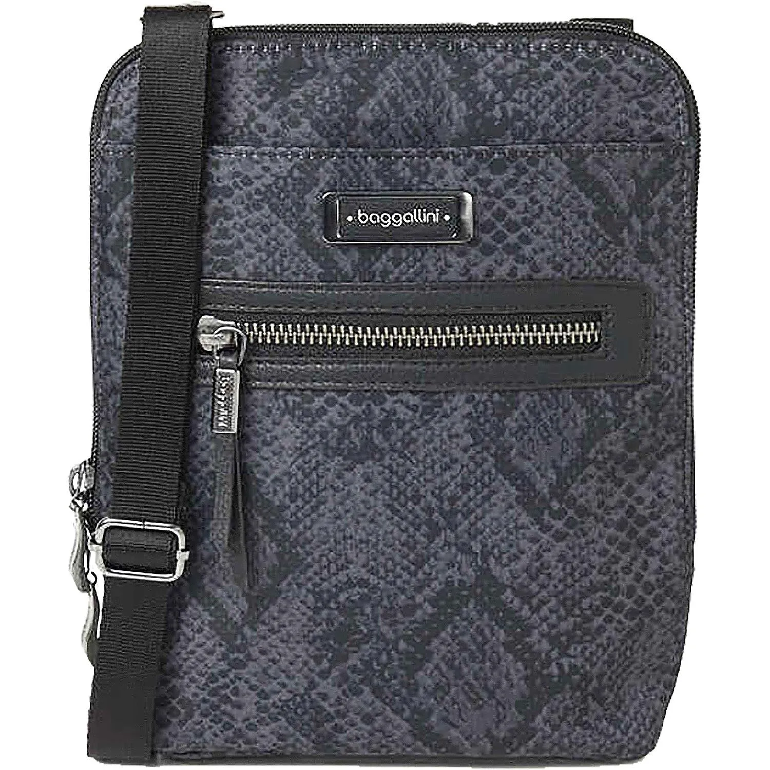 Baggallini Brooke Mini Crossbody Dark Grey Python Nylon