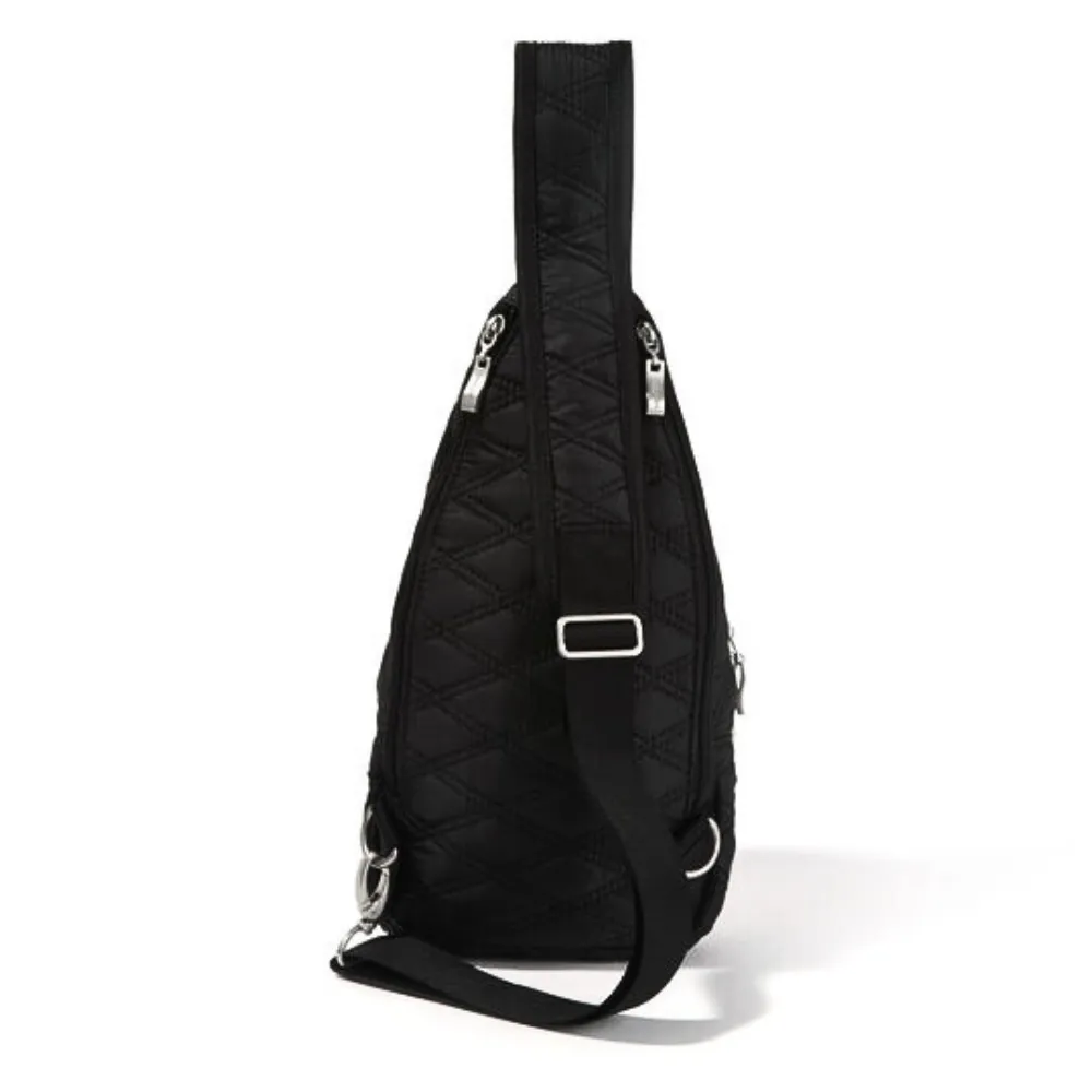 Baggallini Central Park Black Quilt Sling Bag (Women's)