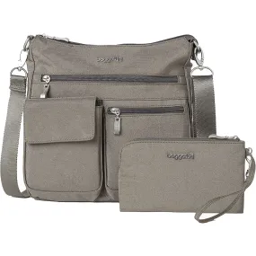 Baggallini Modern Everywhere Slim Crossbody Sterling Shimmer Nylon