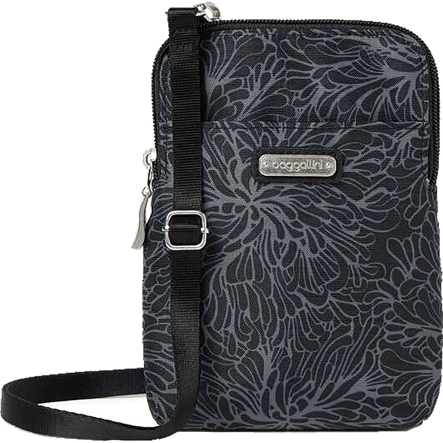 Baggallini Take Two RFID Bryant Crossbody Midnight Blossom Nylon