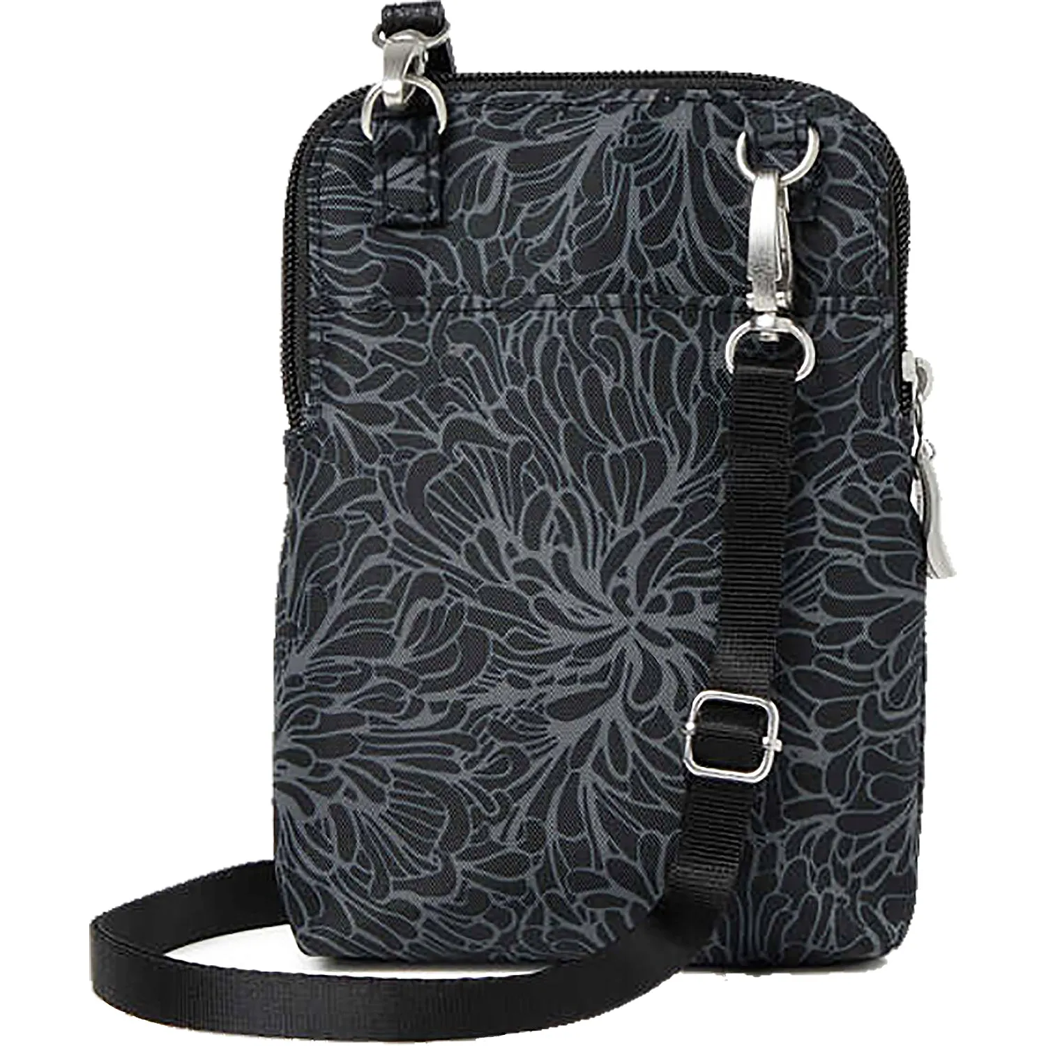 Baggallini Take Two RFID Bryant Crossbody Midnight Blossom Nylon