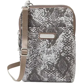 Baggallini Take Two RFID Bryant Crossbody Tan Python Nylon