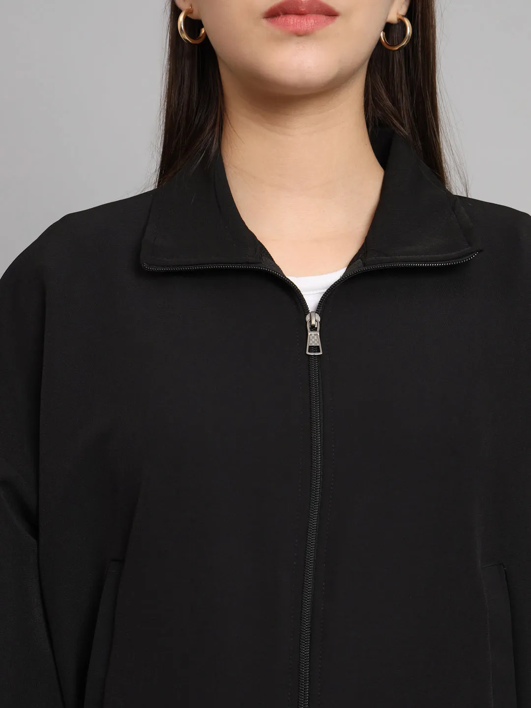 BAGGY CROP JACKET-BLACK