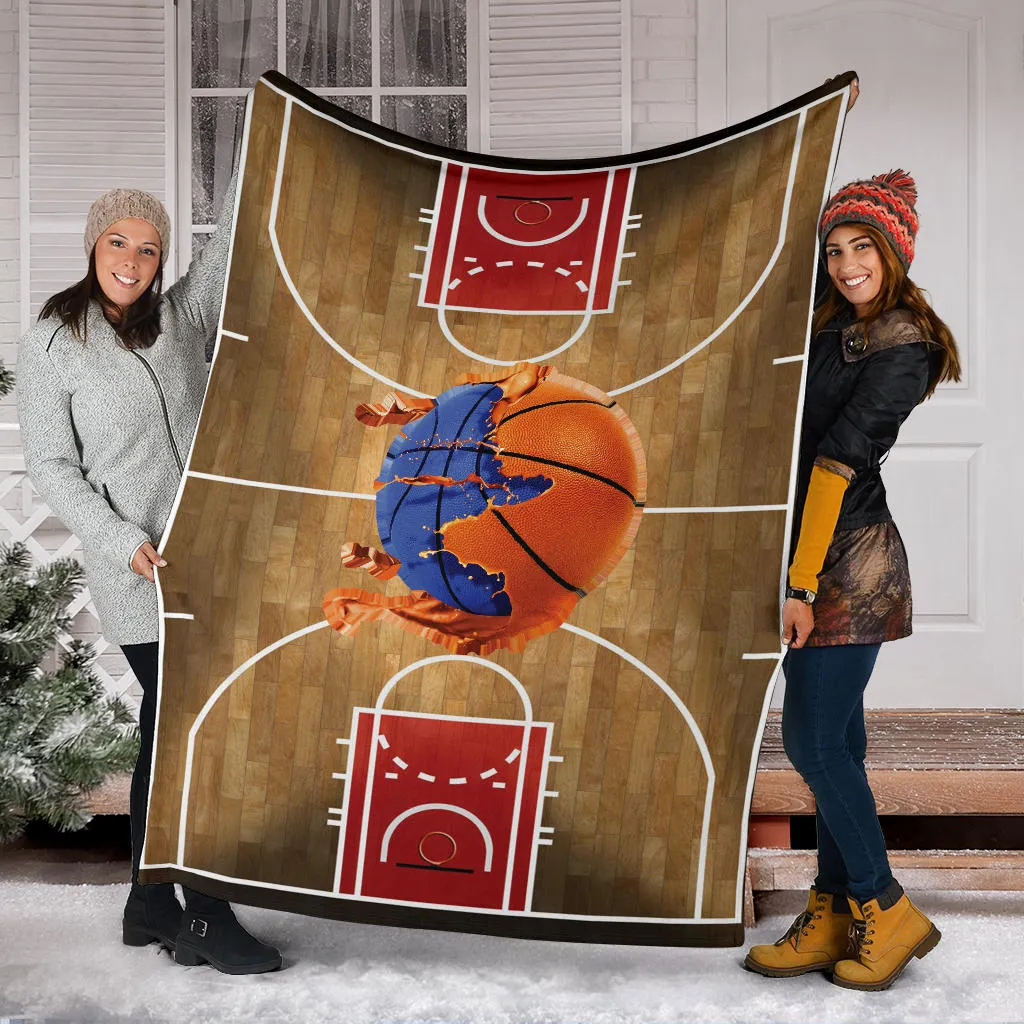 Basketball Court Paintball Premium Blanket