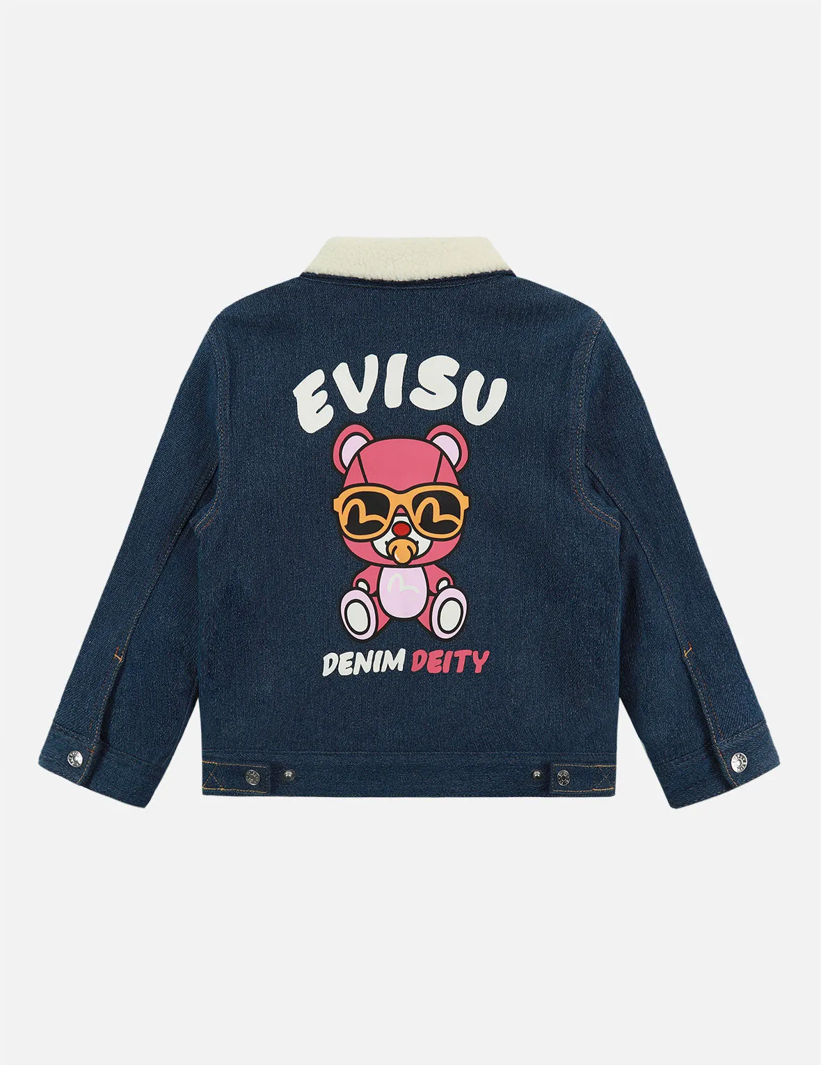 Bear Print Reversible Denim Jacket