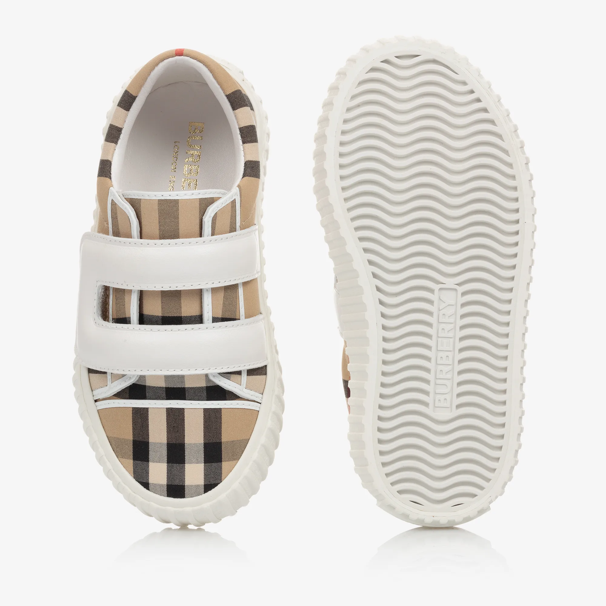 Beige Vintage Check Trainers