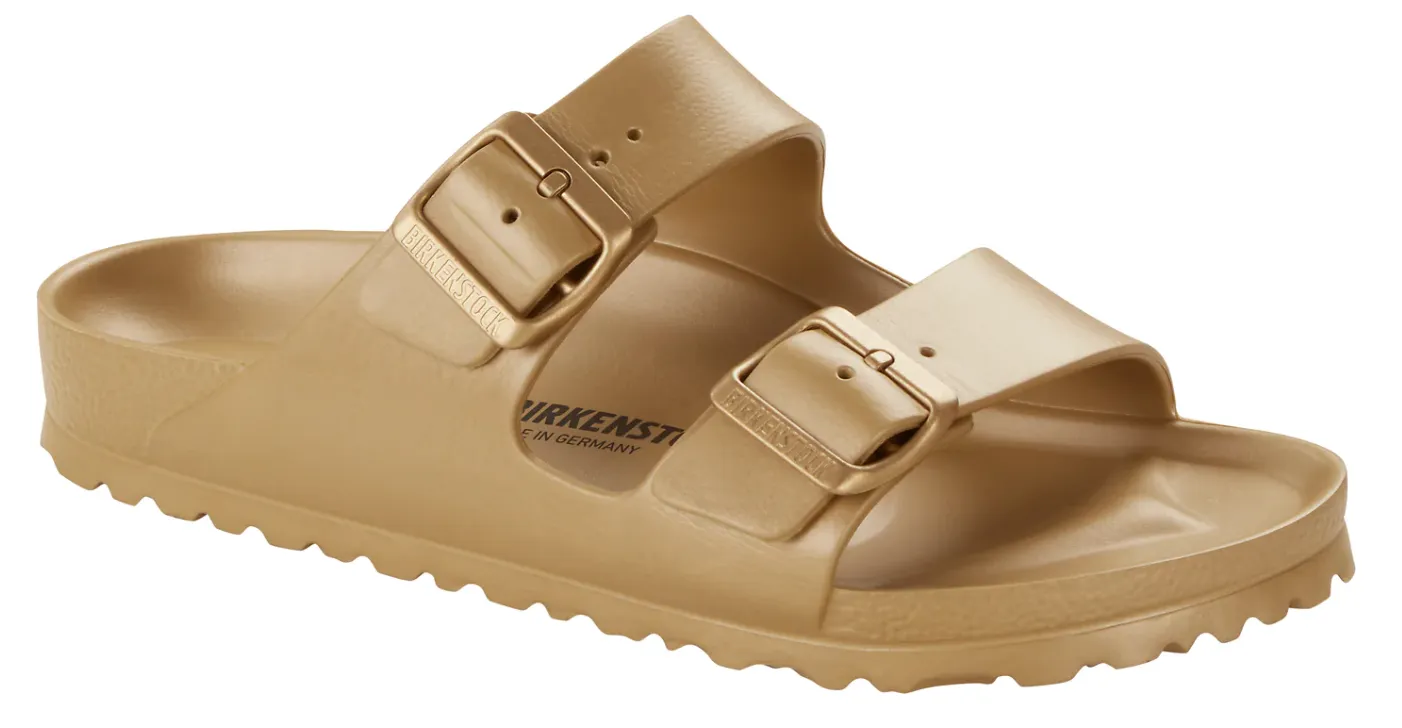 Birkenstock Arizona Gizeh Gold Glamour Multi EVA Waterproof Beach Slides Sandals NEW