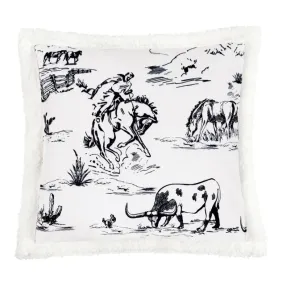 Black & White Ranch Life Pillow