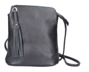 Black leather shoulder bag leia