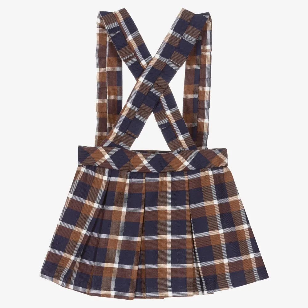 Blue & Brown Checked Skirt