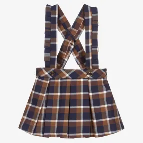 Blue & Brown Checked Skirt