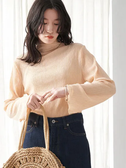 Bobo Tokyo Laury Sheer Pleated Cut Pullover