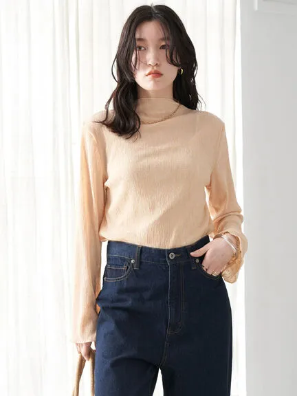 Bobo Tokyo Laury Sheer Pleated Cut Pullover