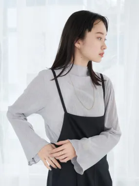 Bobo Tokyo Laury Sheer Pleated Cut Pullover