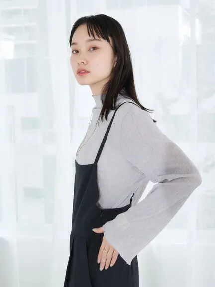 Bobo Tokyo Laury Sheer Pleated Cut Pullover