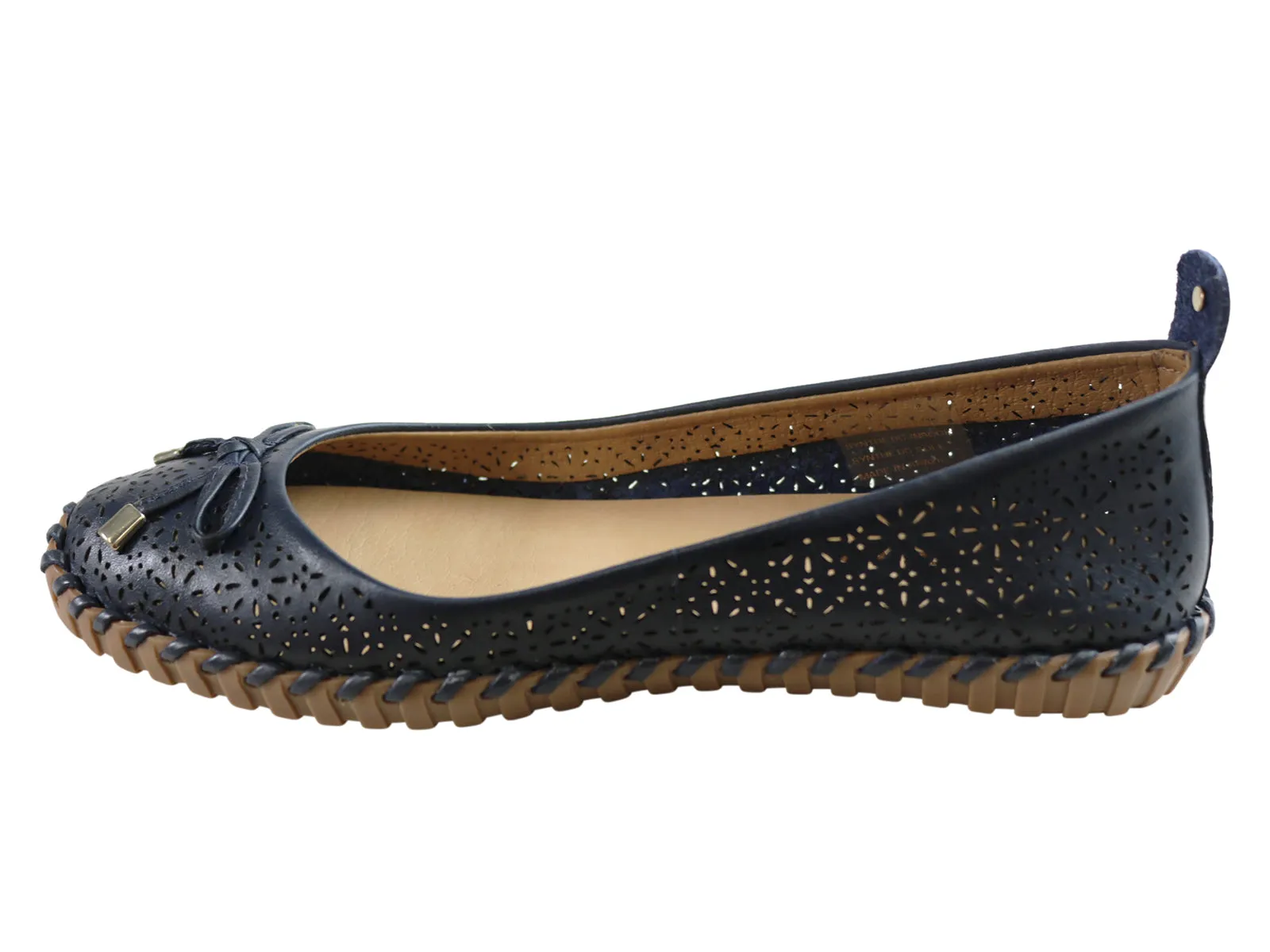 Bottero Hampshire Womens Comfort Leather Ballet Flats Made In Brazil