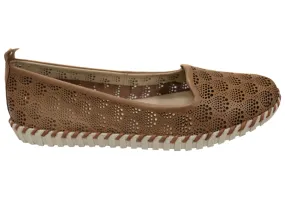 Bottero Jesabel Womens Comfortable Leather Flats Shoes Made In Brazil