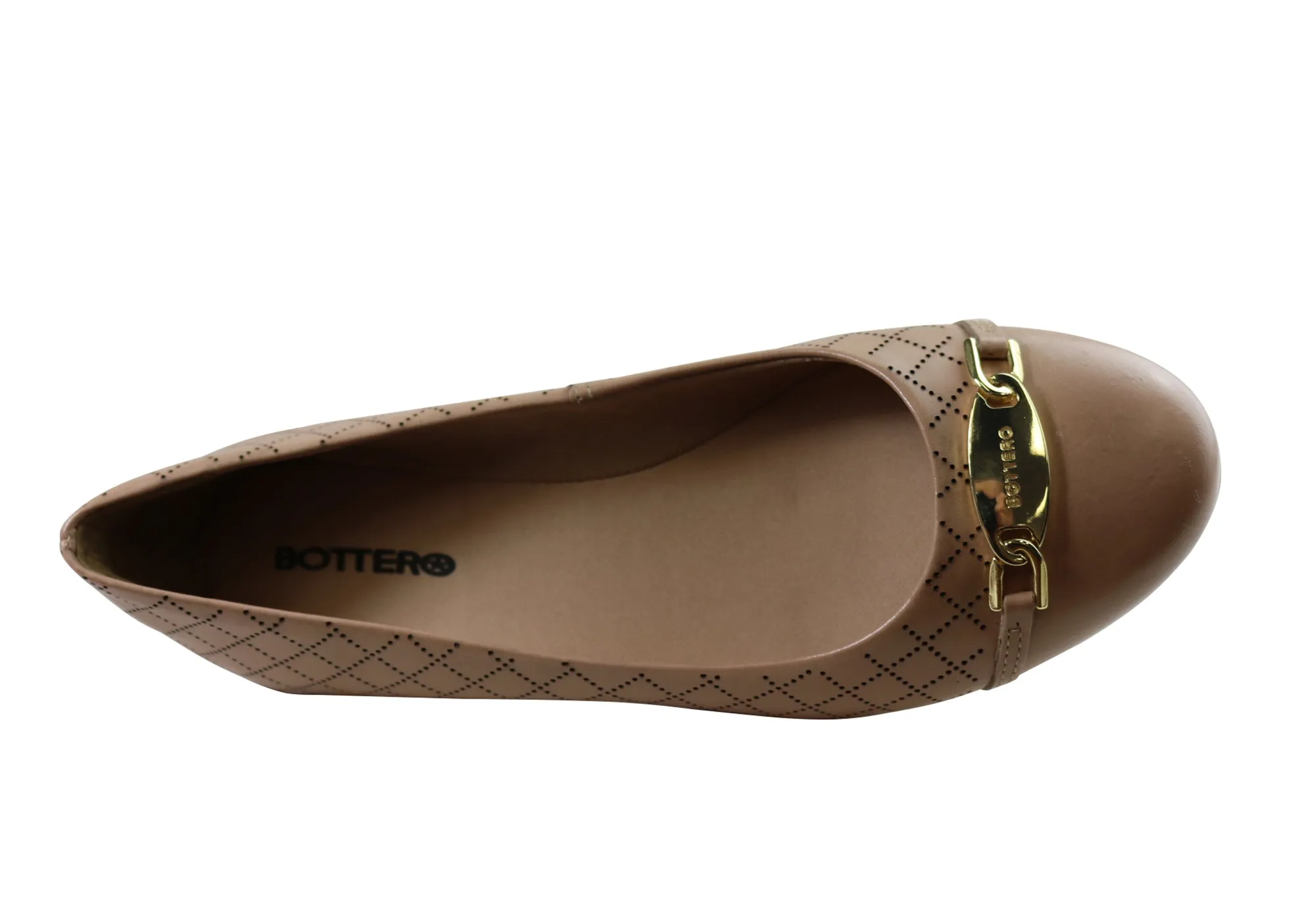 Bottero Pearl Womens Comfortable Leather Flats Made In Brazil