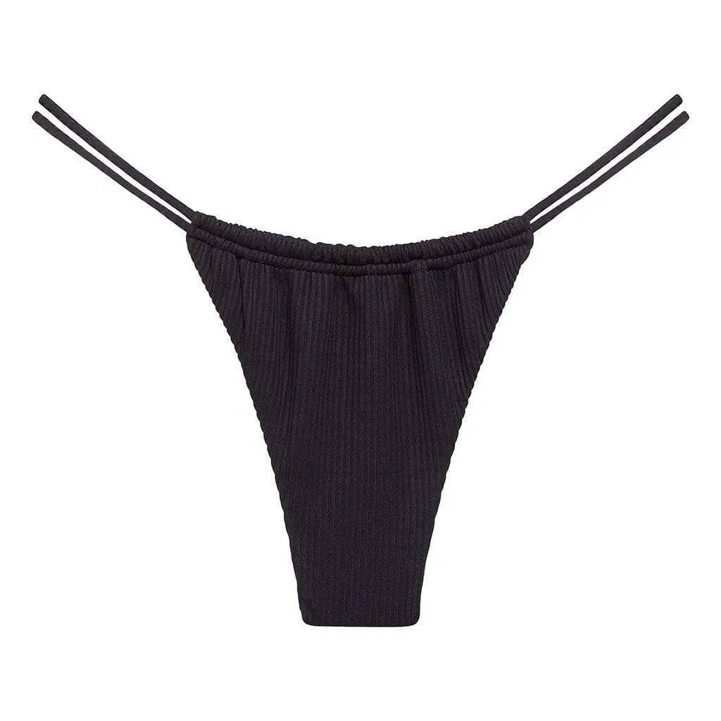 Brasil Bikini Bottom | Black Rib