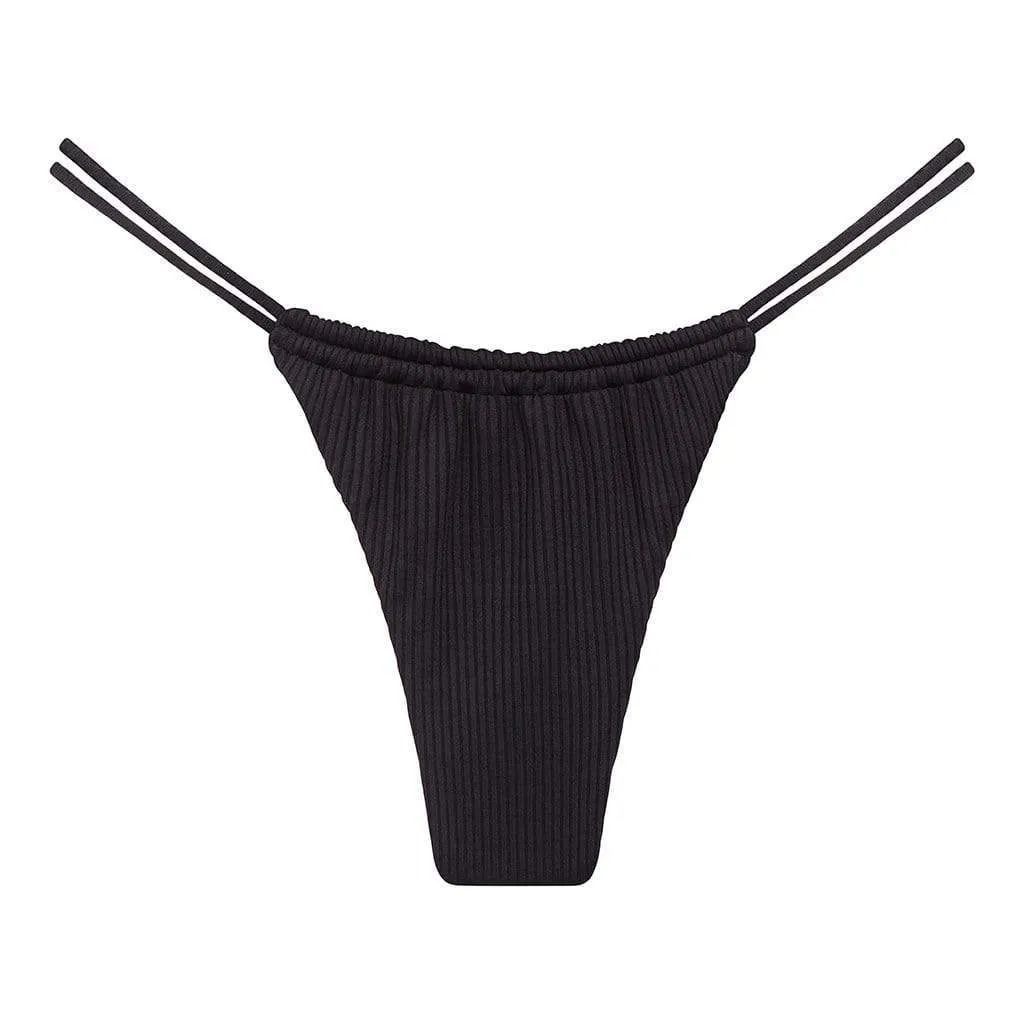 Brasil Bikini Bottom | Black Rib