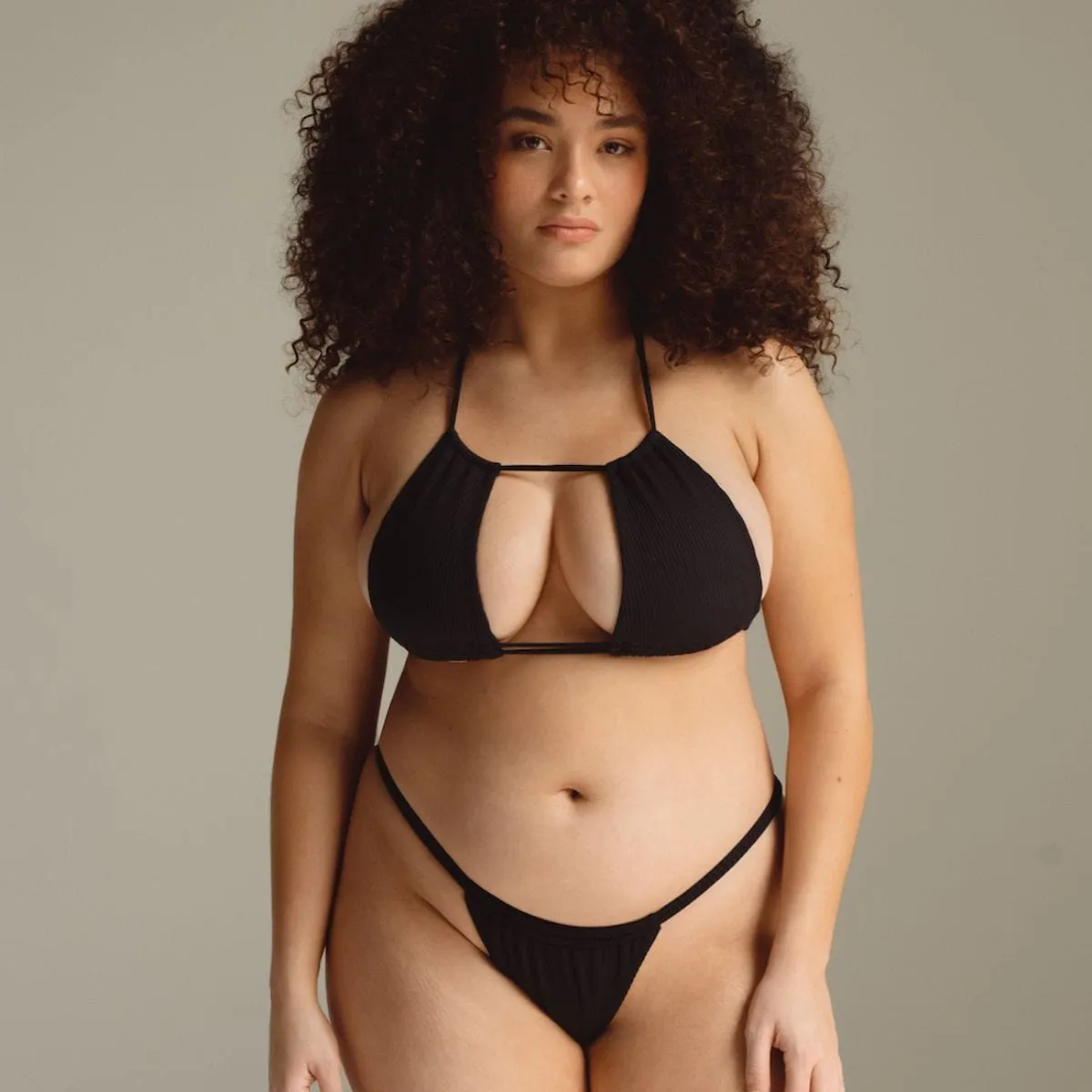 Brasil Bikini Bottom | Black Rib