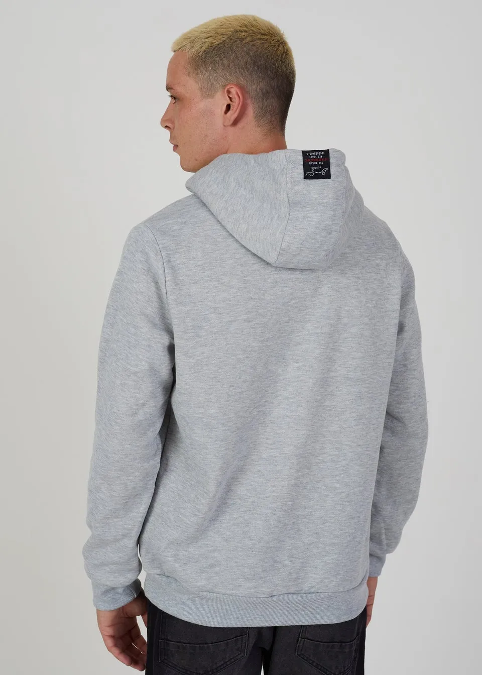 Brave Soul Light Grey Sandbrook Overhead Hoodie