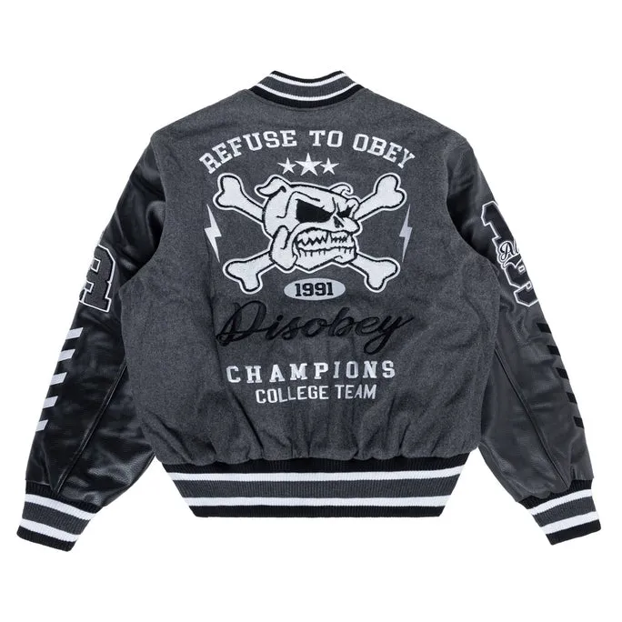 Bulldog Varsity Jacket - Grey