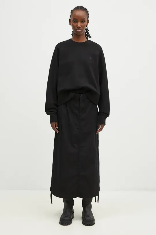 Carhartt WIP cotton skirt Cargo Skirt Long black color I033823.8902