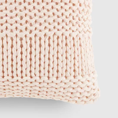 Casual Comfort Chunky Knit Acrylic Square Throw Pillow