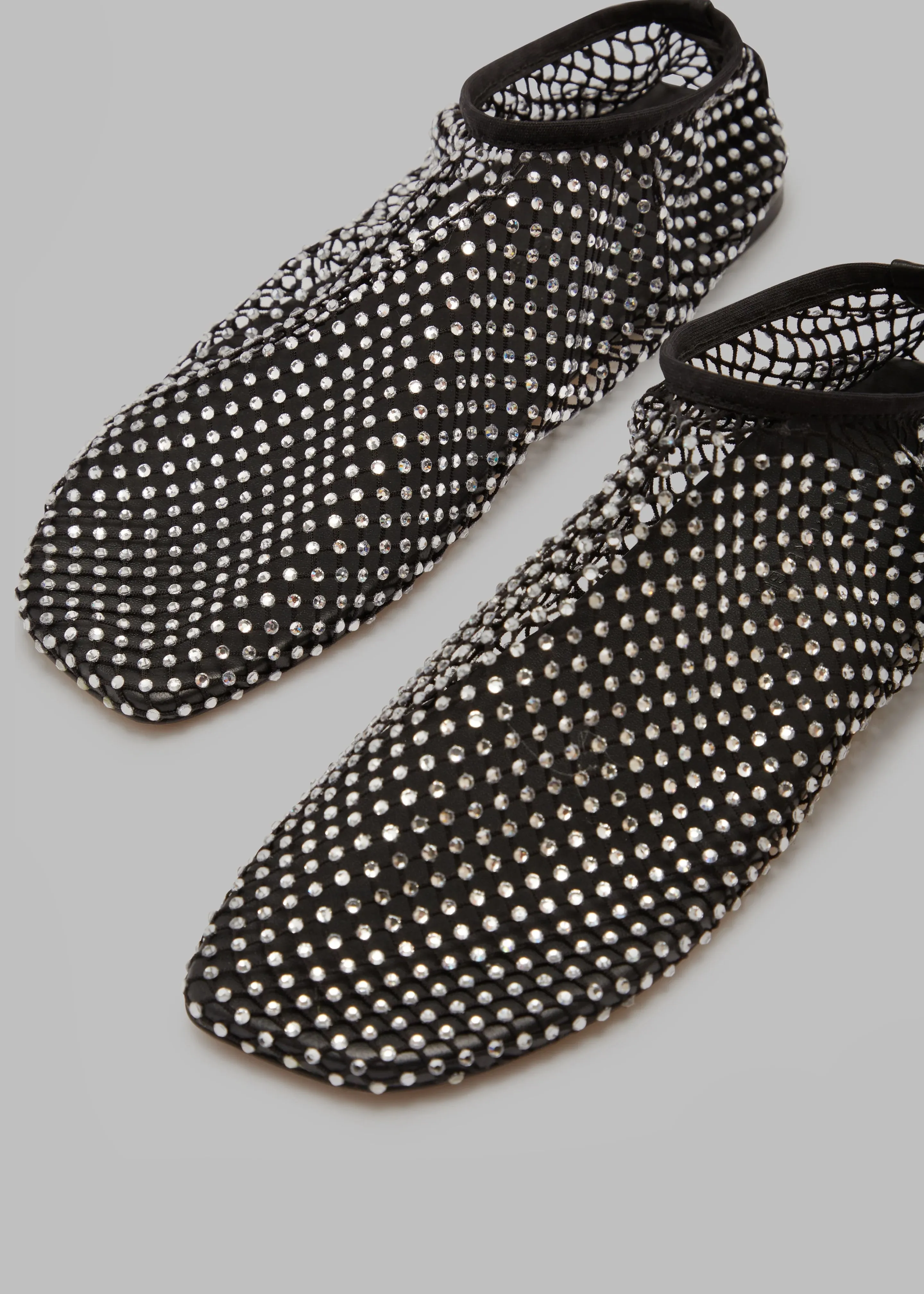 Christopher Esber Minette Flats - Black/Clear Crystal